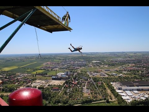 Dream Jump 222 metry w Głogowie - widok z drona - spadanie swobodne 8 sekund