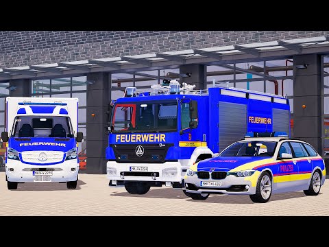 Blue Emergency Call 112 - Bonn Police and Ambulance Responding! 4K