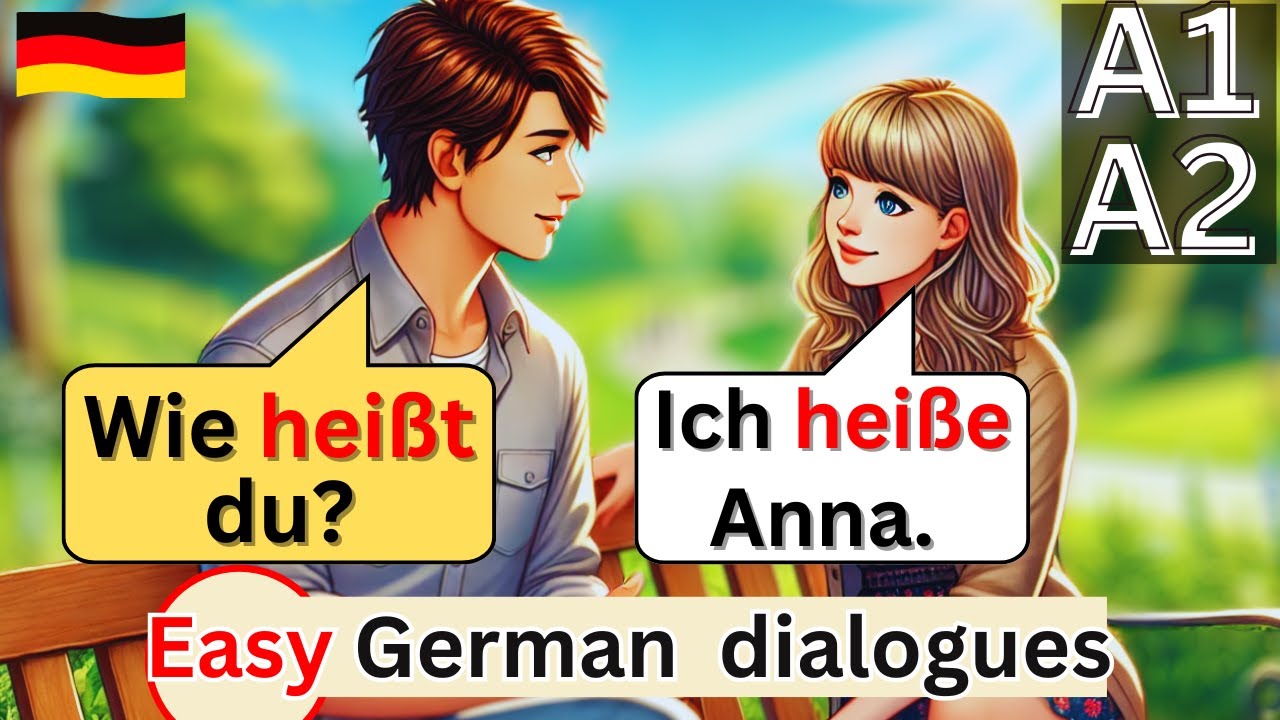 EASY German Conversation Practice for Beginners  | Learn Basic German A1-A2