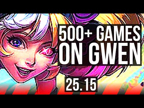 GWEN vs NASUS (TOP) | 7 solo kills, 500+ games | KR Master | 25.15