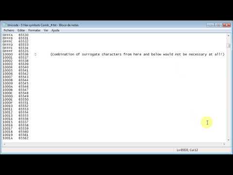 Unicode - 5 Hex symbols Combination