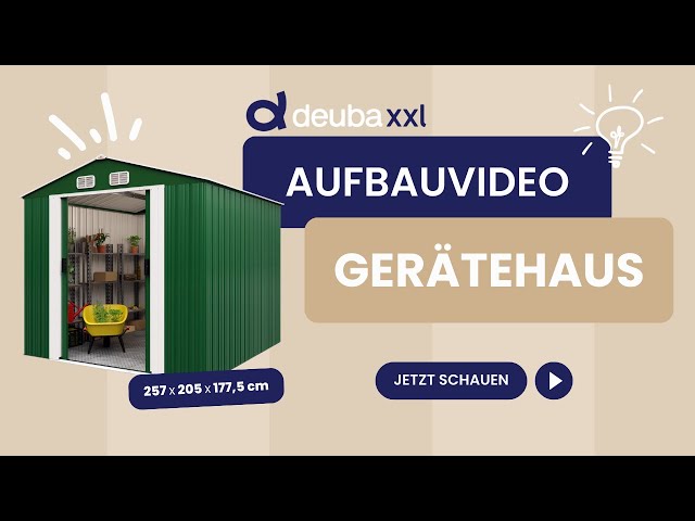 Video Teaser für Aufbauvideo - GARDEBRUK® Geräteschuppen aus Metall 257x205x177,5cm