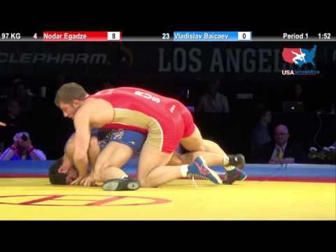 97 KG Vladislav Baicaev Russia vs  Nodar Egadze Georgia