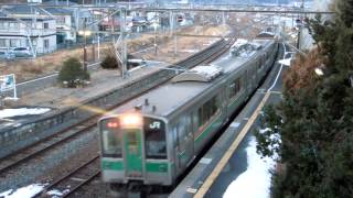 preview picture of video '東北本線701系 松島駅到着 JR-East 701 series EMU'