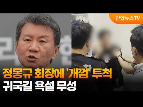 정몽규 회장에 '개껌' 투척...귀국길 욕설 무성