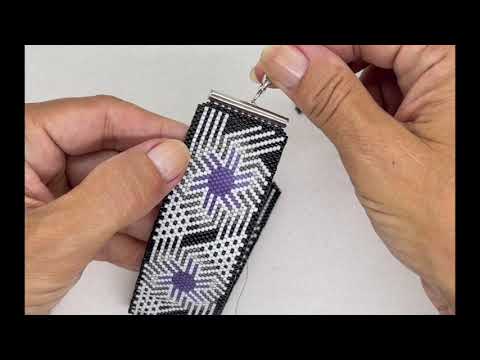 Lesson 45 - How to attach sliding tube clasp on peyote stitch bracelet