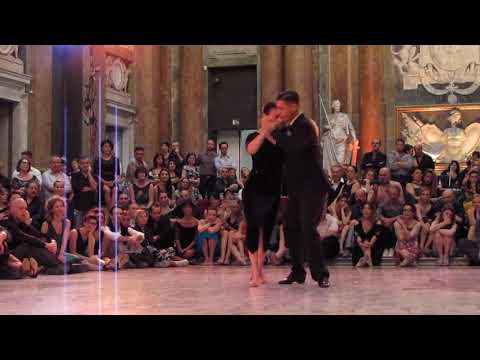  Barbara Carpino  and  Claudio Forte  are  dancing  to  a  nontraditional song  at  Genova Festival Bravo  in  2018