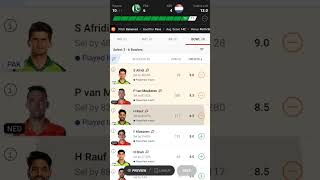 PAK vs NED Dream11 Team NED vs PAK Dream11 , Dream11 NED vs PAK Dream11 Today T20 #SHORT