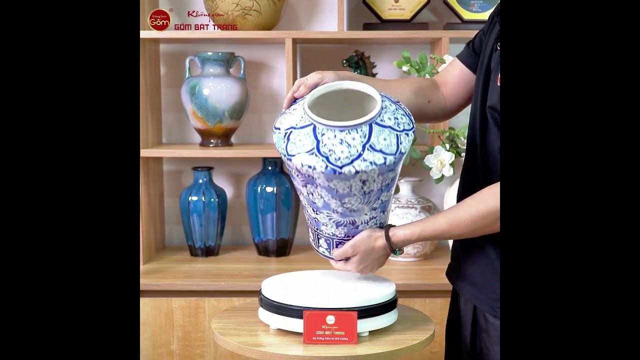 Lọ Hoa Dáng Thạp Song Phụng Ngàn Hoa