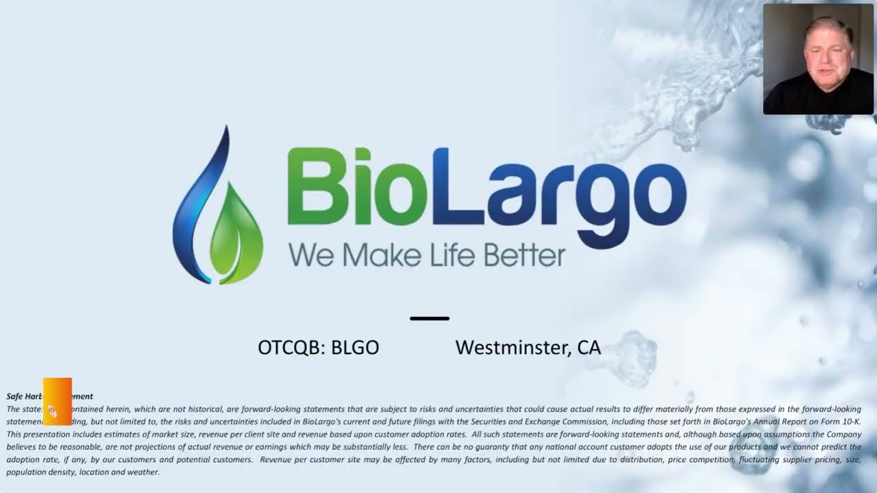 BioLargo Inc presenting at the One2One Forum 26th April 2022