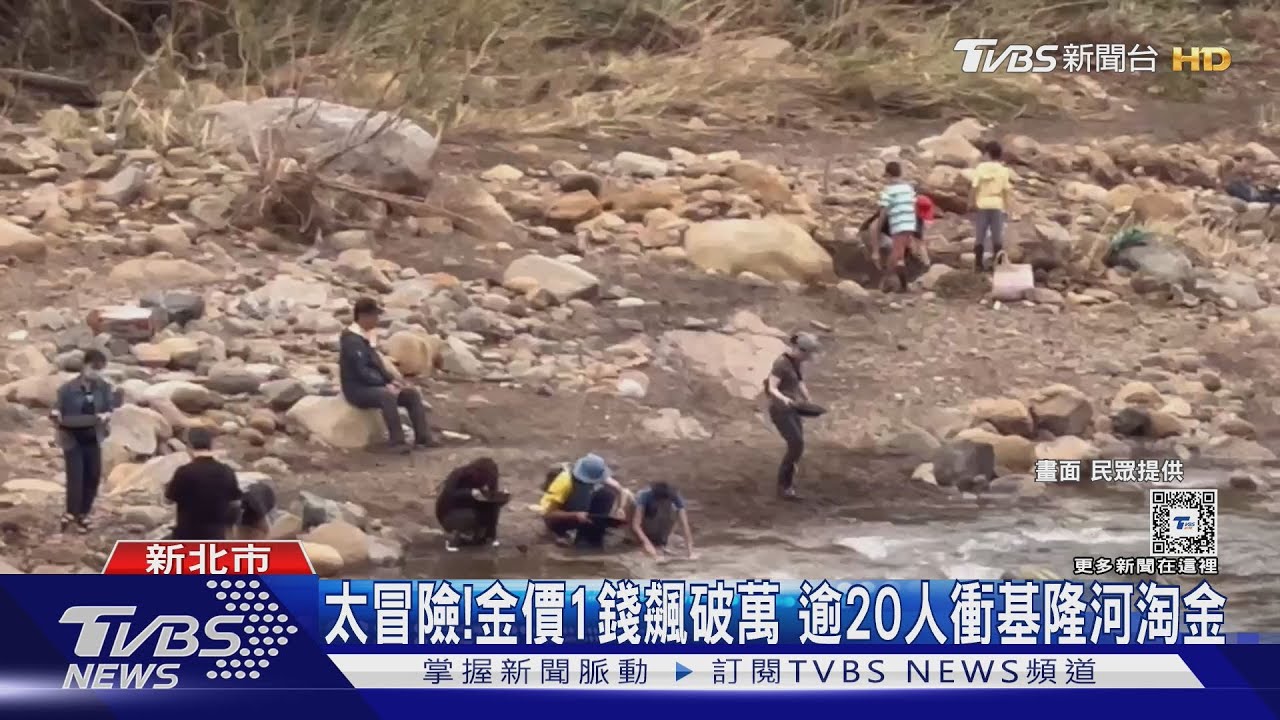 太冒險!金價1錢飆破萬 逾20人衝基隆河淘金