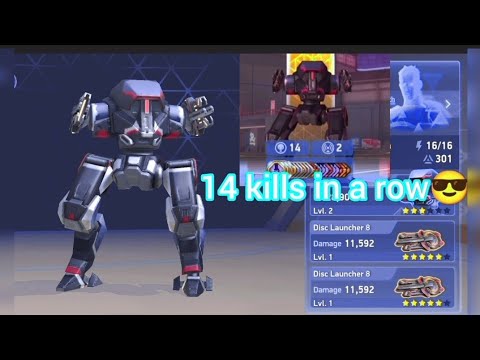 Guardian with disc launcher 8 (Mech arena)||14 kills with this combo 🙄🙄