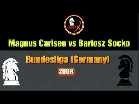 Chess Match: Magnus Carlsen vs Bartosz Socko - Bundesliga Germany 2008
