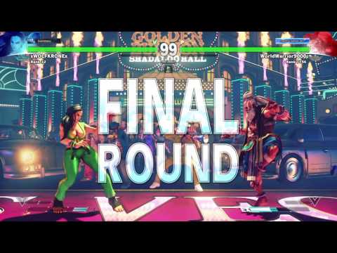 Landed a PERFECT on Wolfkrone!!! xWOLFKRONEx (Wolfkrone) VS WorldWarrior9000 STREET FIGHTER 5 RANKED