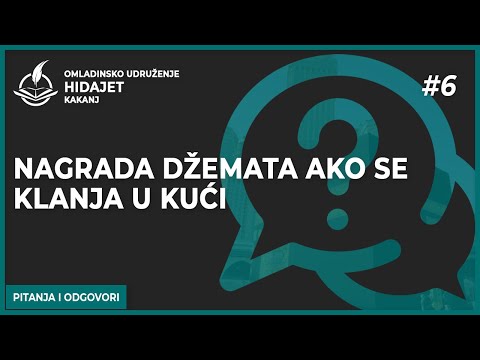 6 Nagrada džemata ako se klanja u kući - dr. Zijad Ljakić