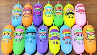 Funny Balloon Characters Slime: Making Fluffy Purple Glitter Slime #57