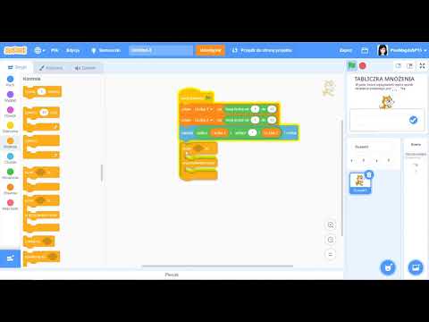 Tabliczka mnożenia gra w Scratch