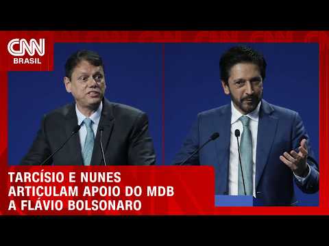 Tarcísio e Nunes articulam apoio do MDB à campanha de Flávio Bolsonaro | CNN 360°