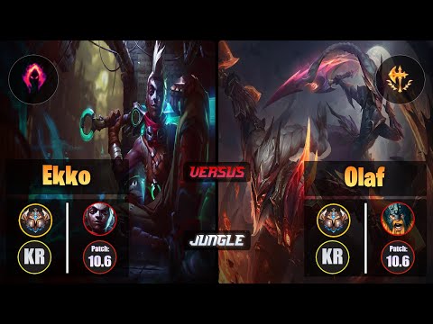 Challenger EKKO [Dark Harvest] (Jungle) VS  OLAF - Challenger KR Patch 10.6