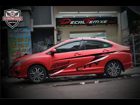 Honda City wrap đỏ crôm mờ