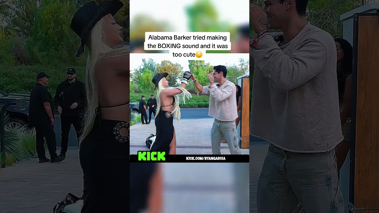 Alabama Barker tried making the BOXING sound and it was too cute😔#alabamabarker #ryangarcia