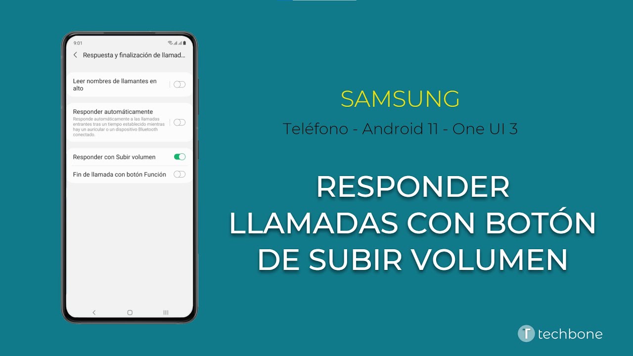 Responder llamada con botón de subir volumen - Teléfono Samsung [Android 11 - One UI 3]