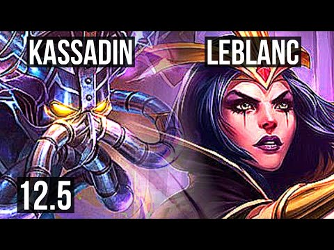 KASSADIN vs LEBLANC (MID) | 11/1/4, 1.6M mastery, Legendary, 600+ games | KR Diamond | 12.5