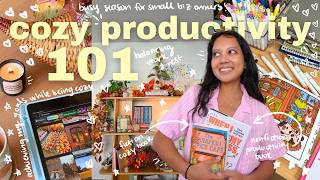 how to stay PRODUCTIVE & COZY this season🕯️🍂☁️ hobbies, reading, coloring, & running a business vlog