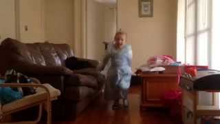 "Let it go" Frozen inspired birthday costume for my 4 year olds party. Too cute and so excited.