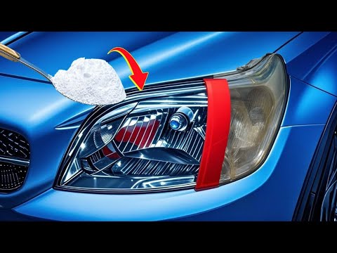 🔦 Restore Old Headlights to BRAND NEW in 1 Minute Just Use BAKING SODA! Genius Trick😱