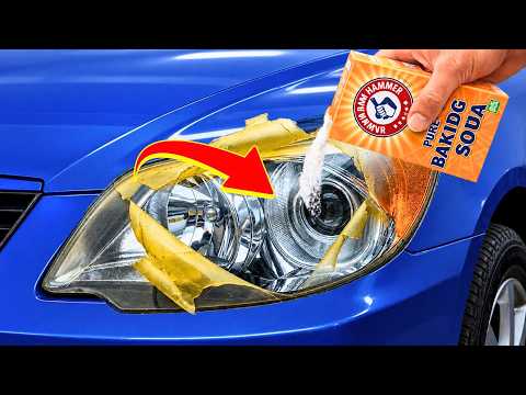 🔦 Restore Old Headlights to BRAND NEW in 1 Minute Just Use BAKING SODA! Genius Trick😱
