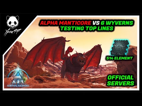Alpha Manticore Vs 6 Wyverns - Testing Top Lines - Easy Fight | ARK: Survival Ascended