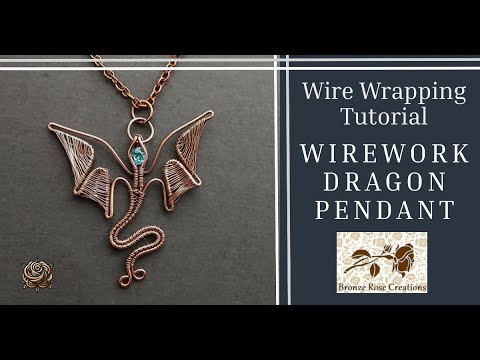 Wirework dragon pendant wire wrapping tutorial, how to wire weave, how to wire wrap.