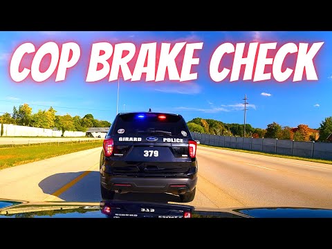 Police Car Brake Checks Driver! ! Bad drivers & Driving fails -learn how to drive #1443