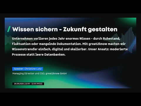 EMO Innovation Stage | great2know (EN)