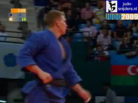 Judo 2009 Rotterdam: Siarhei Shundzikau (BLR) - Axel Clerget (FRA) [-81kg].