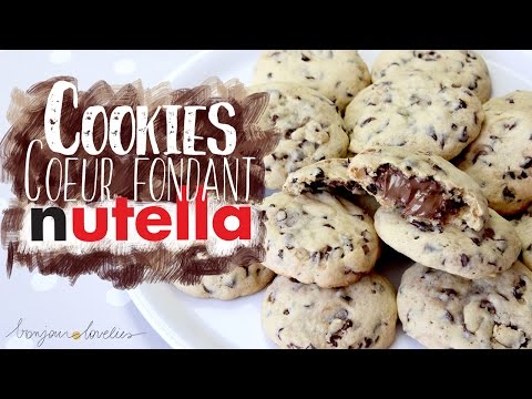 Recette Cookies au Nutella c&oelig;ur fondant