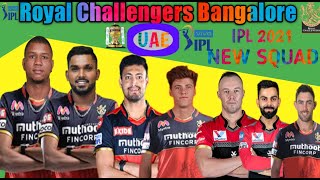 IPL 2021 in UAE | Royal Challengers Bangalore New Squad | RCB Players List in UAE 2021 RCB Team 2021