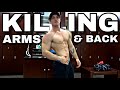 ARM & BACK DESTRUCTION | NEW GYM | Derek Martin INSANE PUMP