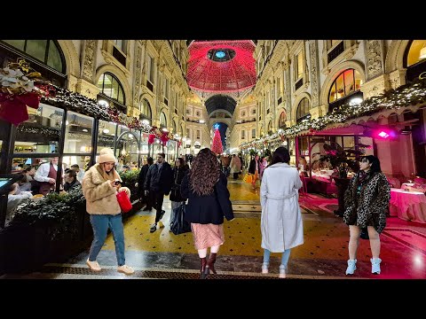 Milan Italy luxury expensive shopping streets evening walk 🇮🇹 | 4K HDR walking tour