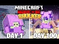I Survived 100 DAYS as a SHULKER in HARDCORE Minecraft!