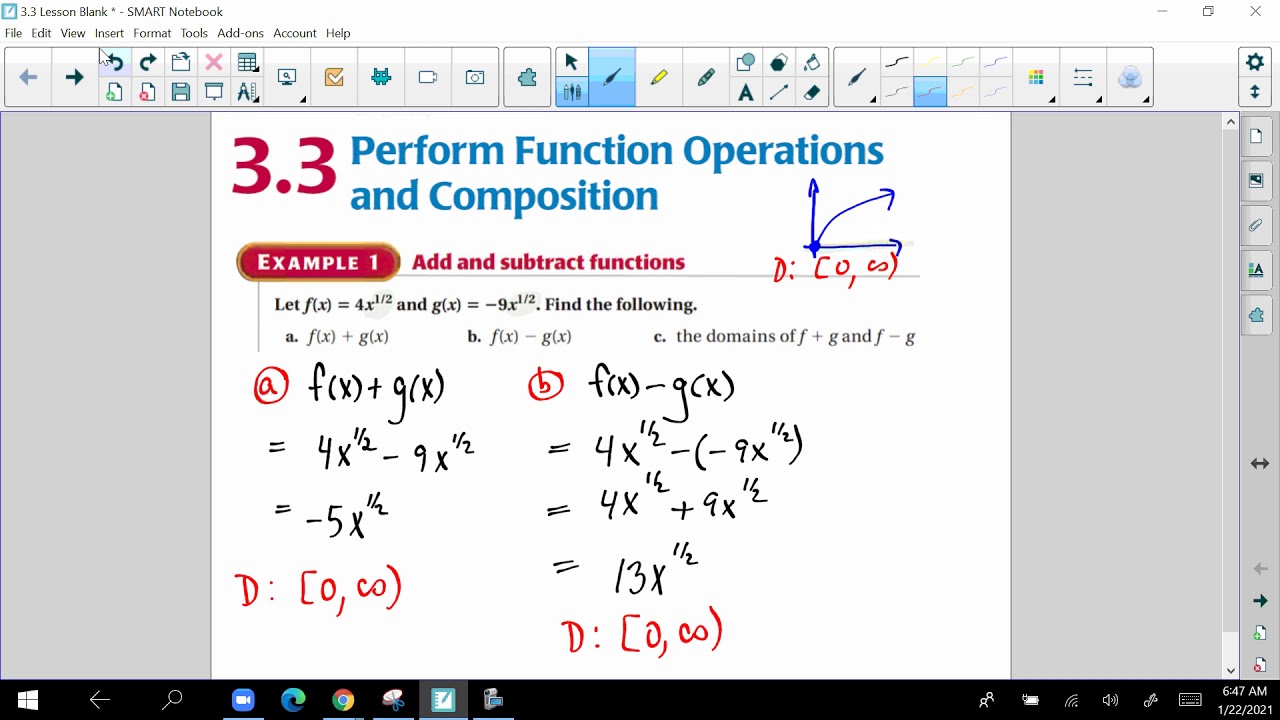 Algebra 2: 3.3 Lesson: Perform Function Operations and Composition