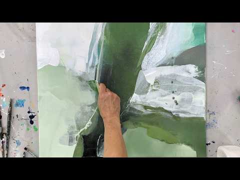 Intuitive painting - layers - spatula - step by step - abstract acrylic beginners
