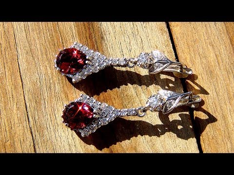 Pink Tourmaline Diamond Dangle Drop Earrings