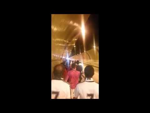 Afición del burgos en el túnel de Tetuán Santander 06 04 2014