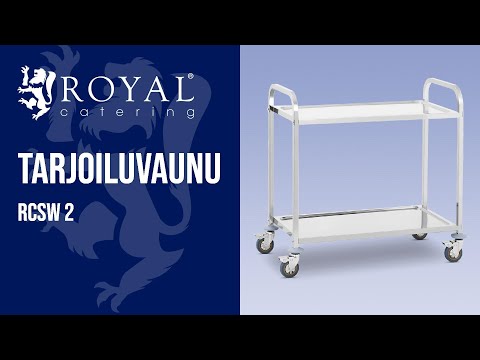 video - Kakkoslaatu Tarjoiluvaunu - ruostumaton teräs - 2 tasoa - tasot: 90 x 50 cm - 300 kg - Royal Catering
