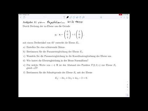 Analytische Geometrie – Ebenen - Aufgabe 11 – Rep. Mathematik 1