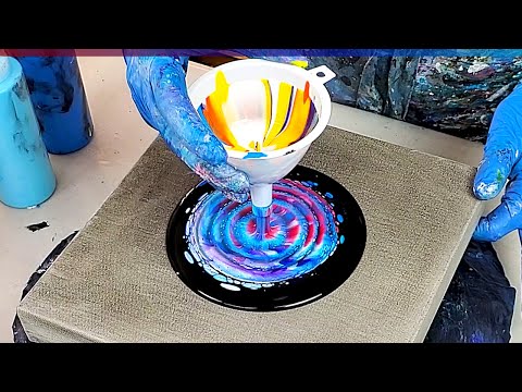 FUNNEL Ripple Pour-  Such a Unique Effect!!😲 Awesome Acrylic Pouring Technique - Cells no Silicone