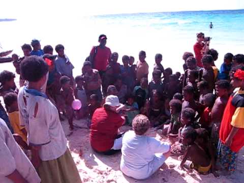 at the beach of Yaneba Egum Atoll, Papua New Guinea