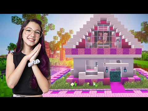 CONSTRUÍMOS UMA CASA ROSA NO MINECRAFT !! DEI SPOILERS DO CLIPE DA MINHA MÚSICA | Luluca